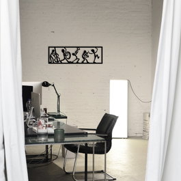 Wallity Musicians Escultura de Pared de Metal Negra